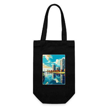 Almere Niederlande Vintage Reiseplakat Souvenir - Geschenkbeutel für Flaschen - Schwarz - Vorne