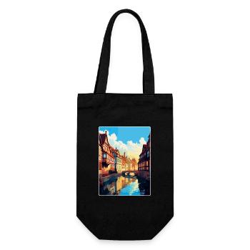 Colmar France Affiche de voyage vintage WPA Souvenir - Sac à bouteille - noir - Devant