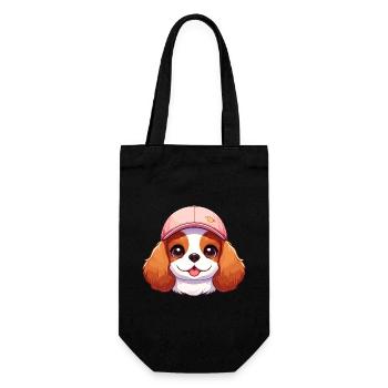 Chien Cavalier King Charles chien - casquette rose - Sac à bouteille - noir - Devant