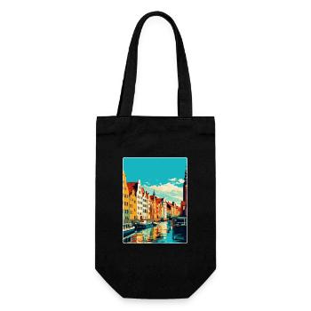 Danzig Polen Vintage Reiseposter WPA Souvenir - Geschenkbeutel für Flaschen - Schwarz - Vorne