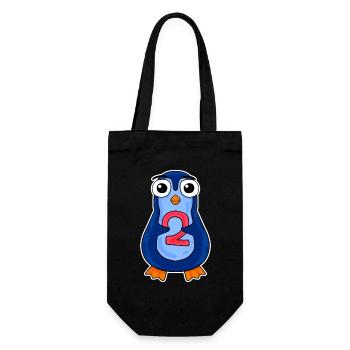 pingouin 2 ans - deux - numéro 2 - 2 année - Sac à bouteille - noir - Devant