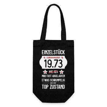 53. GEBURTSTAG 1973 EINZELSTÜCK PREISSCHILD - Geschenkbeutel für Flaschen - Schwarz - Vorne