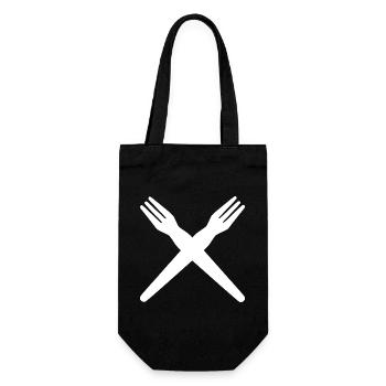 Fourchette à frites croisée - Sac à bouteille - noir - Devant