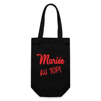 Junggesellinnenabschied. HOCHZEIT. TEAM BRAUT. ZUKÜNFTIGE BRAUT - Geschenkbeutel für Flaschen - Schwarz - Vorne
