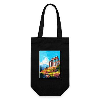 Antikes Korinth Griechenland Vintage Reiseposter WPA - Geschenkbeutel für Flaschen - Schwarz - Vorne