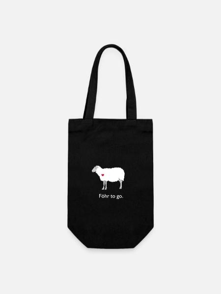 Föhr To Go - Schaf - Geschenkbeutel für Flaschen - Schwarz