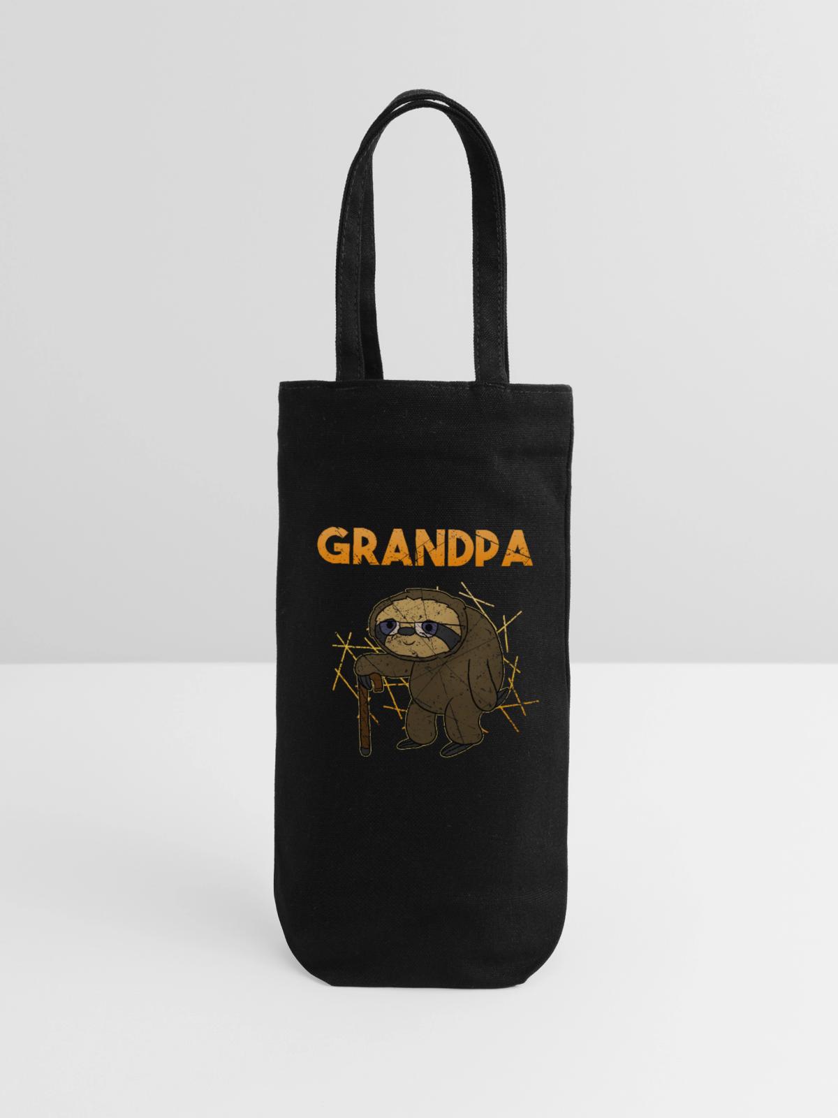Opa Großvater - Geschenkbeutel für Flaschen - Schwarz - Vorne