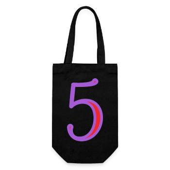 5. 5 ANS. 5e ANNIVERSAIRE. ANNIVERSAIRE 5 ANS - Sac à bouteille - noir - Devant