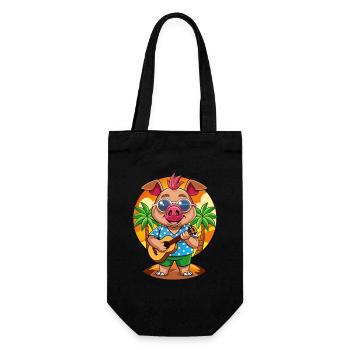 Drôle de cochon d’été plage lunettes de soleil hawaïenne - Sac à bouteille - noir - Devant