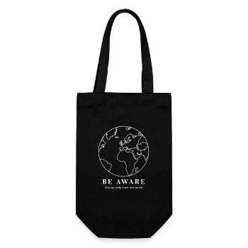 World map outline - Gift Bag for Bottles - black - Front