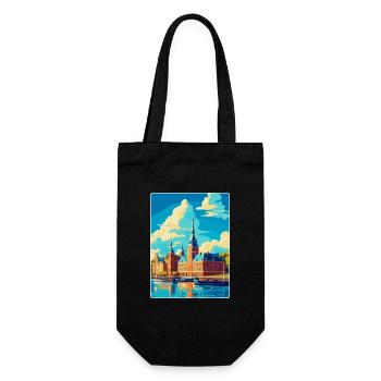 Helsingborg Sweden Vintage Travel Poster Souvenir - Gift Bag for Bottles - black - Front