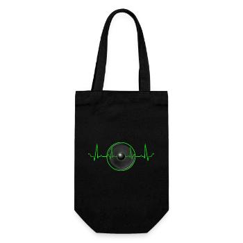 Neon-Herzschlag Lautsprecher-Design - Geschenkbeutel für Flaschen - Schwarz - Vorne