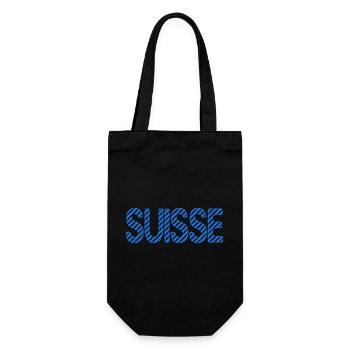 SCHWEIZ. HUMOR. LAND. FLAGGE - Geschenkbeutel für Flaschen - Schwarz - Vorne