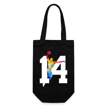 NUMBER 14 BASKETBALL 14TH BIRTHDAY - Gift Bag for Bottles - black - Front