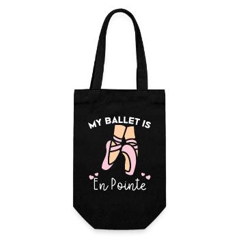 My Ballet is En Pointe - Geschenkbeutel für Flaschen - Schwarz - Vorne