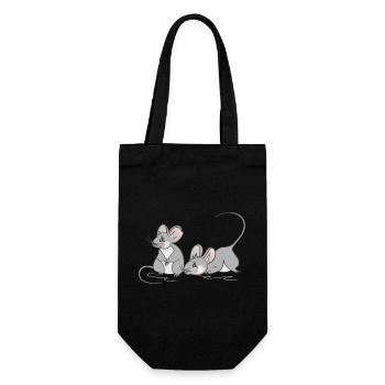 Mouse mouse children women birthday - Gift Bag for Bottles - black - Front