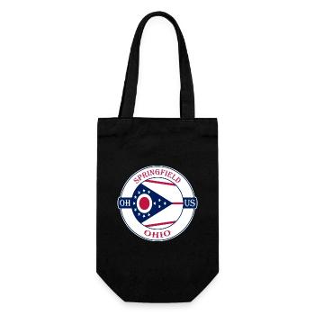 Springfield Ohio Flagge USA Reise Souvenir Abzeichen - Geschenkbeutel für Flaschen - Schwarz - Vorne