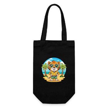 Tiger Lustige Cartoon Sommer Strand Sonnenbrille - Geschenkbeutel für Flaschen - Schwarz - Vorne