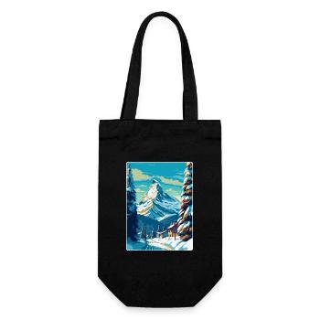 Zermatt Switzerland Vintage Travel Poster Souvenir - Gift Bag for Bottles - black - Front