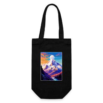 Mont Blanc Mountain Europe Vintage Travel Poster - Gift Bag for Bottles - black - Front