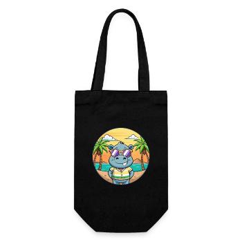 Hippo Lustige Cartoon Sommer Strand Sonnenbrille - Geschenkbeutel für Flaschen - Schwarz - Vorne