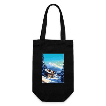 Megève France Affiche de voyage vintage WPA Souvenir - Sac à bouteille - noir - Devant