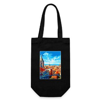Barcelona Spanien Vintage Reiseplakat Souvenir WPA - Geschenkbeutel für Flaschen - Schwarz - Vorne