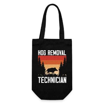 Techniker zur Entfernung von Schweinen Wildschwein - Geschenkbeutel für Flaschen - Schwarz - Vorne