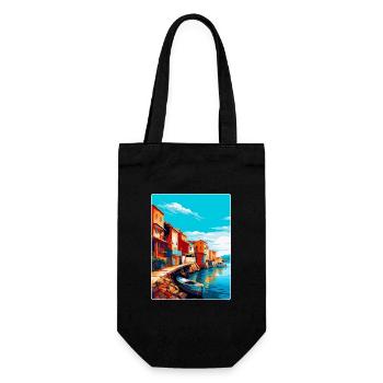 Costa Nova Portugal Vintage Travel Poster Souvenir - Gift Bag for Bottles - black - Front