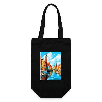 Danzig Polen Vintage Reiseposter WPA Souvenir - Geschenkbeutel für Flaschen - Schwarz - Vorne