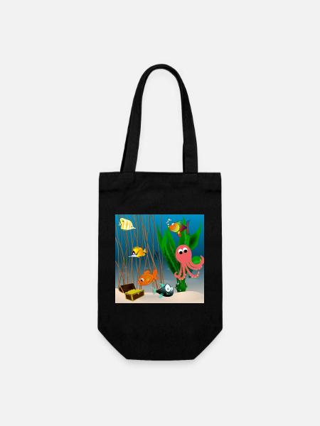 Unterwasserwelt - Geschenkbeutel für Flaschen - Schwarz