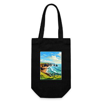 Hartland Quay Devon Vintage Travel Poster Souvenir - Gift Bag for Bottles - black - Front