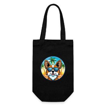 Papillon Hunderasse Cartoon Sonnenbrille Strand - Geschenkbeutel für Flaschen - Schwarz - Vorne