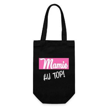 MAMIE. GRAND-MERE. FÊTE DES MÈRES. BONNE FÊTE - Sac à bouteille - noir - Devant