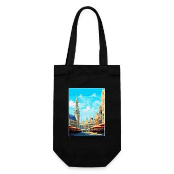 Bruxelles Belgique Poster de voyage vintage souvenir - Sac à bouteille - noir - Devant