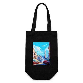 Bruxelles Belgique Poster de voyage vintage souvenir - Sac à bouteille - noir - Devant