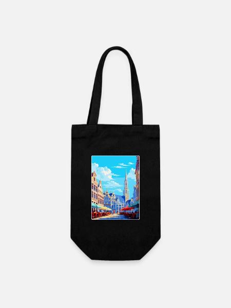 Bruxelles Belgique Poster de voyage vintage souvenir - Sac à bouteille - noir