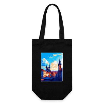 Prag Tschechische Republik Vintage Reiseplakat WPA - Geschenkbeutel für Flaschen - Schwarz - Vorne