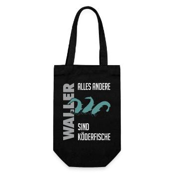 Wels fischen Kampf mit dem starken Wels - Geschenkbeutel für Flaschen - Schwarz - Vorne