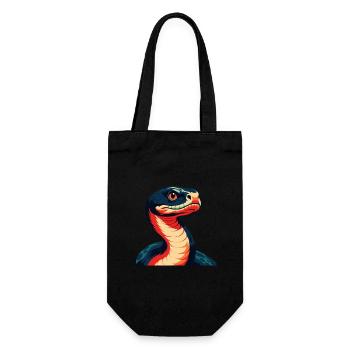 Anaconda Personnage De Dessin Animé Animal De Compagnie Coloré - Sac à bouteille - noir - Devant