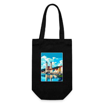 Passau Germany Vintage Travel Poster Souvenir WPA - Gift Bag for Bottles - black - Front