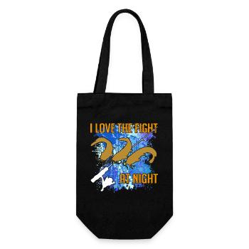 Waller Welssilhouette Angelrute und Farbkleckse - Geschenkbeutel für Flaschen - Schwarz - Vorne