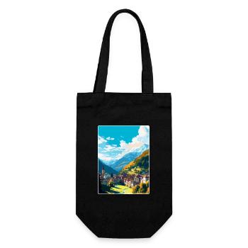 Sion Switzerland Vintage Travel Poster Souvenir - Gift Bag for Bottles - black - Front