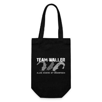 Wels angeln Waller fischen Team Waller - Geschenkbeutel für Flaschen - Schwarz - Vorne