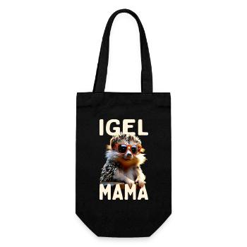 Igel Mama Mom Igelfrau Muttertag Igelmama Igel Mum - Geschenkbeutel für Flaschen - Schwarz - Vorne