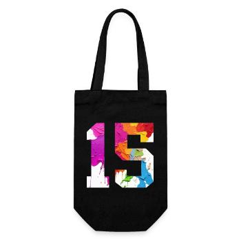 NUMÉRO COLORÉ 15 COLORÉ 15E ANNIVERSAIRE - Sac à bouteille - noir - Devant