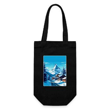 Zermatt Switzerland Vintage Travel Poster Souvenir - Gift Bag for Bottles - black - Front