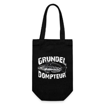 Ich fische Grundeln - Geschenkbeutel für Flaschen - Schwarz - Vorne