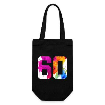 NUMMER 60 JAHRE ALT 60. GEBURTSTAG - Geschenkbeutel für Flaschen - Schwarz - Vorne