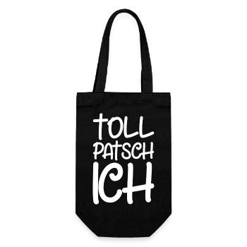 Tollpatsch Ich tollpatschig lustig tollpatschich - Geschenkbeutel für Flaschen - Schwarz - Vorne